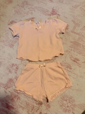Quincy Mae Soft Pink Waffle-Knit Set